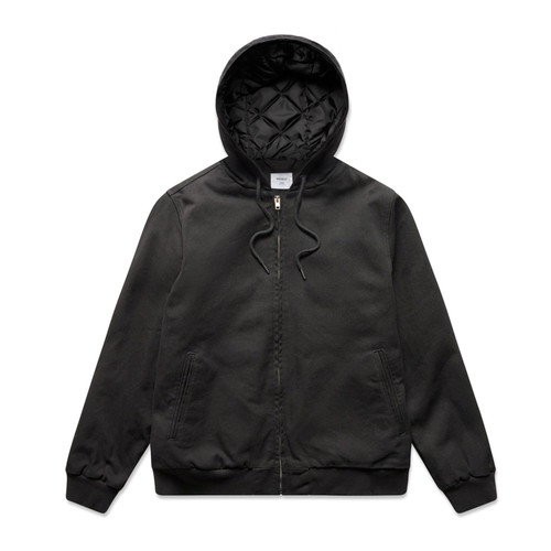 BLACK canvas-bomber-hood-jacket-black